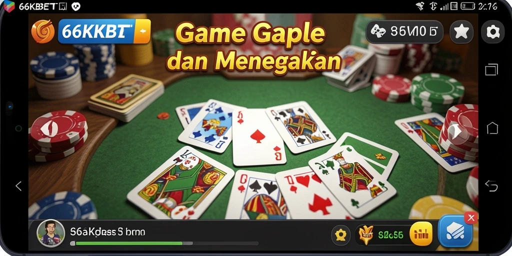 Tampilan gameplay seru dari 66KBET dalam pertandingan Gaple.