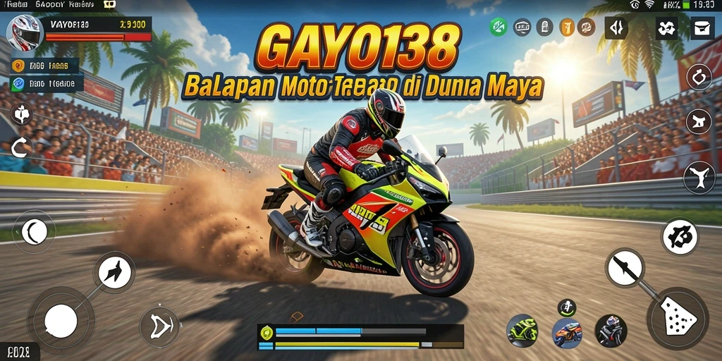 Tampilan gameplay GAYO138 yang seru saat balapan motor.