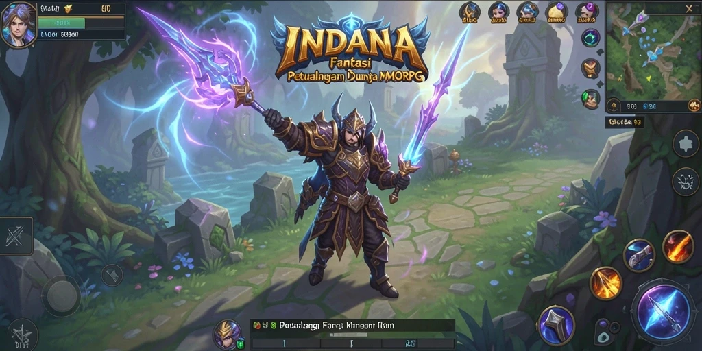 Screenshot gameplay INDAAA yang menampilkan aksi seru dalam dunia MMORPG.