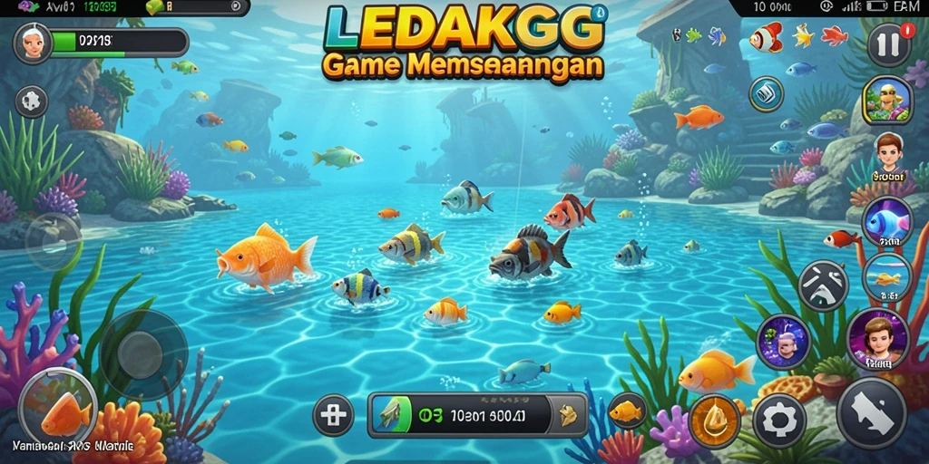 Gameplay LEDAKGG menampilkan pengalaman memancing yang mendebarkan.