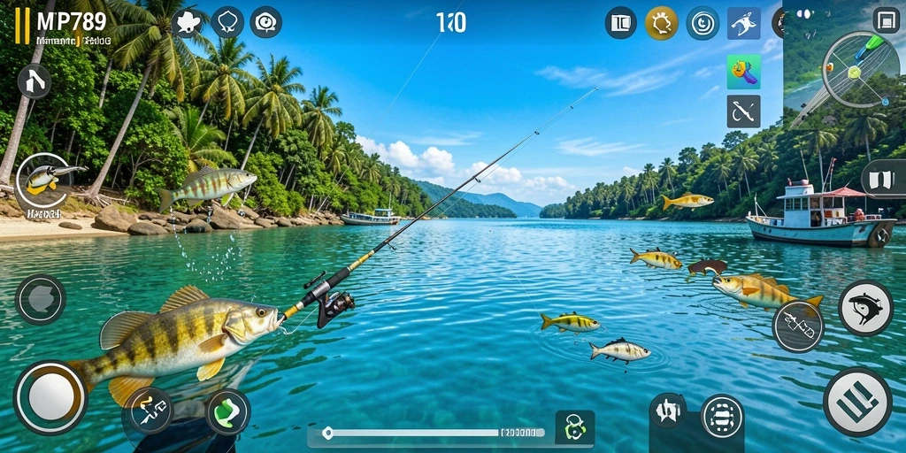 Gameplay menangkap ikan di MVP789 yang menarik dan seru.