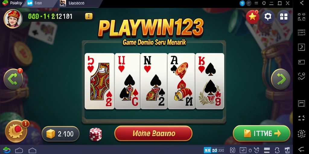 Screenshot gameplay seru dari PLAYWIN123 menunjukkan tantangan Domino.