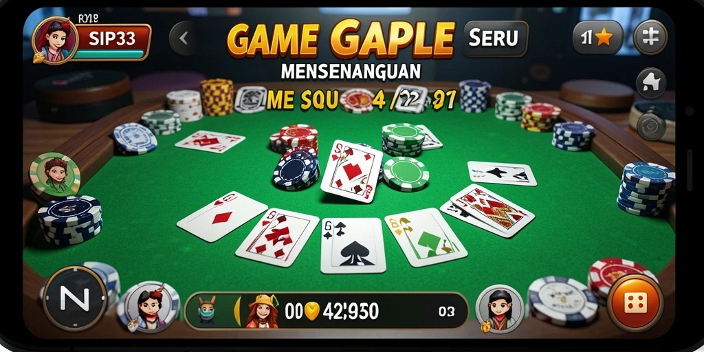 Screenshot SIP33 menampilkan gameplay seru permainan Gaple.